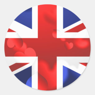 Sticker Rond Amour d'Union Jack
