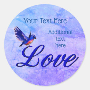 Sticker Rond Amour Élégant Colibri Personnalisé