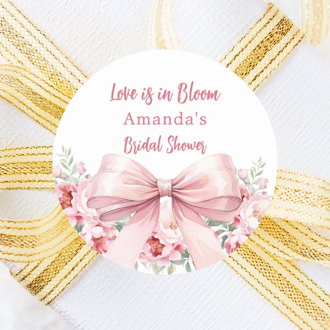 Sticker Rond Amour en fleurs roses en nœud papillon pour Baby S (Créateur téléchargé)