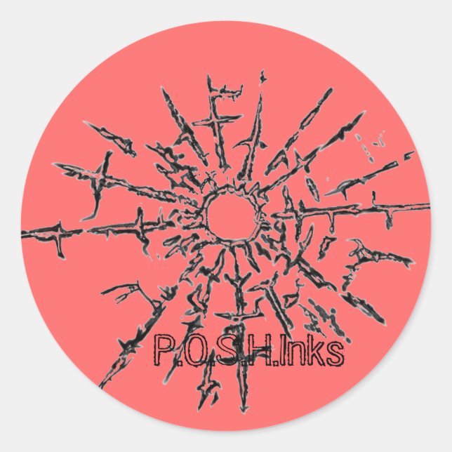 Sticker Rond Amour en verre cassé (Devant)