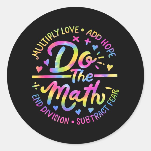 Sticker Rond Amour Espoir Peur Faire Les Maths Test Day Stade T (Devant)