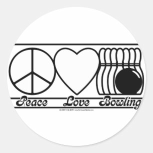 Sticker Rond Amour et bowling de paix