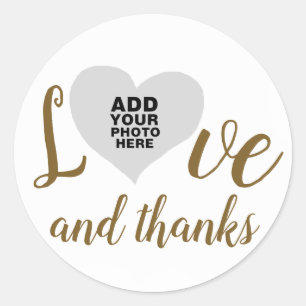 Sticker Rond amour et merci / merci mariage photo