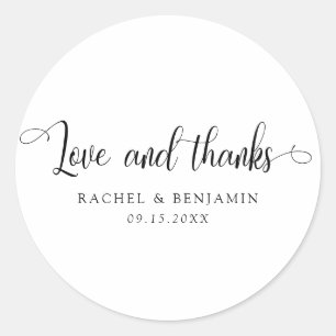 Sticker Rond Amour et remerciements Minimal Mariage Élégant Sim
