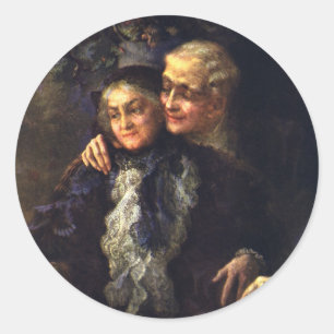 Sticker Rond Amour et romance vintage, Art romantique victorien