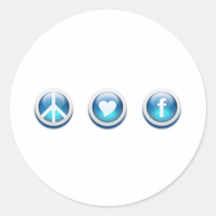 Sticker Rond Amour Facebook de paix