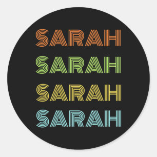 Sticker Rond Amour Fille Sarah Clic Sarah Fille Nommée Sarah