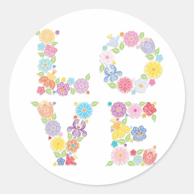 Sticker Rond AMOUR Floral (Devant)