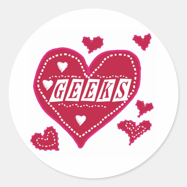 Sticker Rond Amour GEEK (Devant)