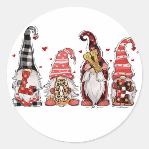 Sticker Rond Amour Gnomes Valentines