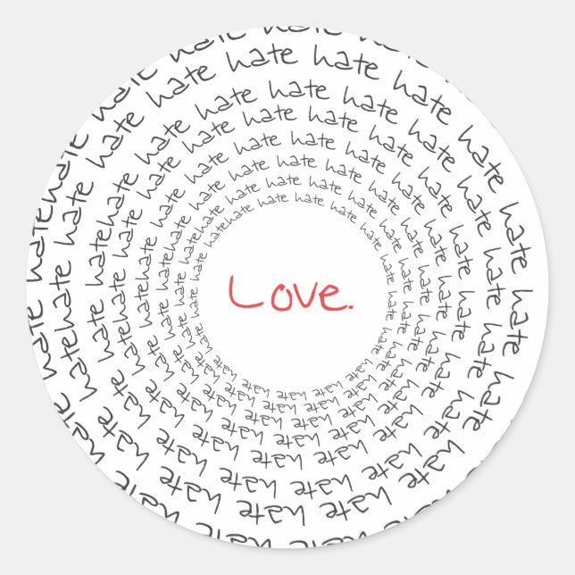 Sticker Rond Amour/haine (Devant)