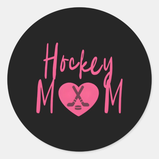 Sticker Rond Amour Hockey Maman (Devant)