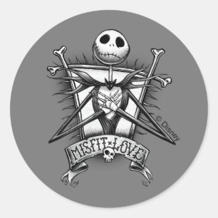 Sticker Rond Amour inadapté   Jack Skellington