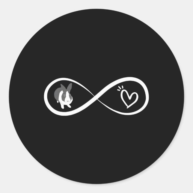 Sticker Rond Amour Le Lapin Lapin Néerlandais (Devant)