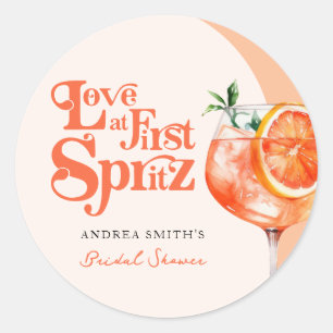 Sticker Rond Amour Moderne au Premier Spritz Rétro Enterrement 