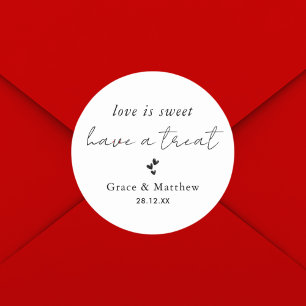 Sticker Rond Amour Moderne Élégant Cadeau de Mariage Douceur