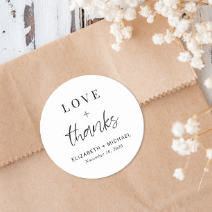 Sticker Rond Amour Moderne Et Merci Mariage