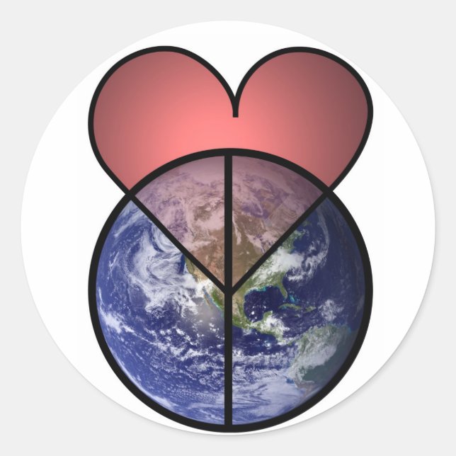 Sticker Rond amour paix (Devant)