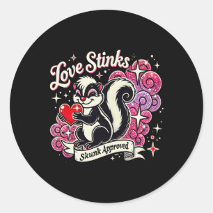 Sticker Rond Amour qui pue approuvé par la mouffette Sarcastiqu