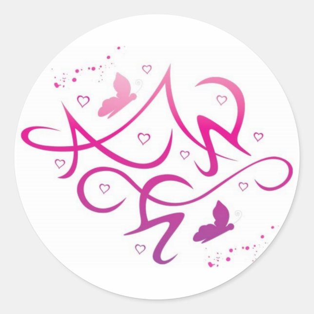 Sticker Rond Amour style graffitti (Devant)