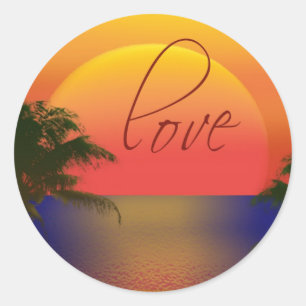 Sticker Rond amour tropical