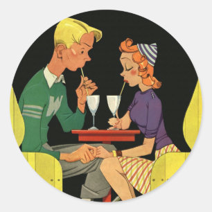 Sticker Rond Amour vintage et romance, Ados à la boutique Soda