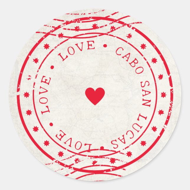 Sticker Rond Amour Voyage Destination Mariage (Devant)