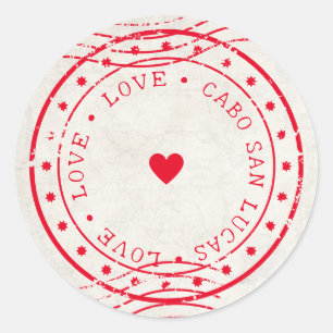 Sticker Rond Amour Voyage Destination Mariage