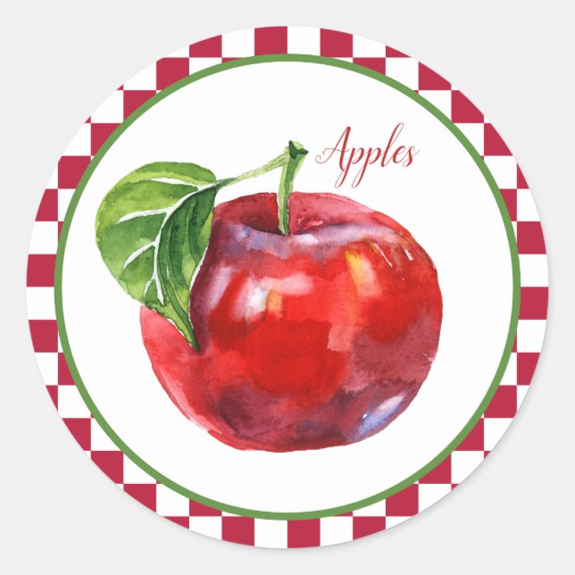 Sticker Rond amoureux de fruits à la pomme (Devant)