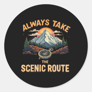 Sticker Rond Amoureux de la nature Nature Wander Apparel Toujou