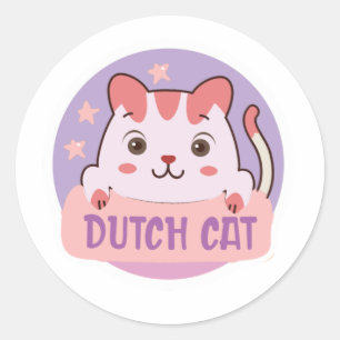 Sticker Rond Amoureux de les chats de Dutch Bros