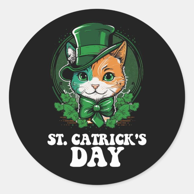 Sticker Rond Amoureux de les chats de la Saint-Patrick (Devant)