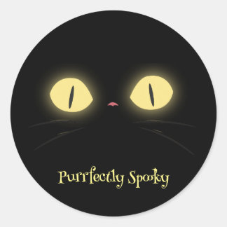 Sticker Rond Amoureux de les chats parfaitement Éffrayants