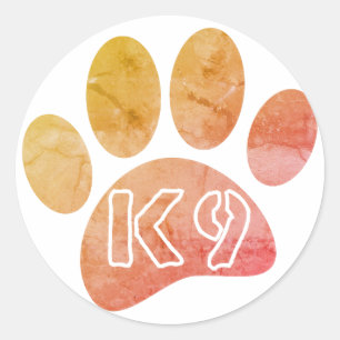 Sticker Rond Amoureux de les chiens K9