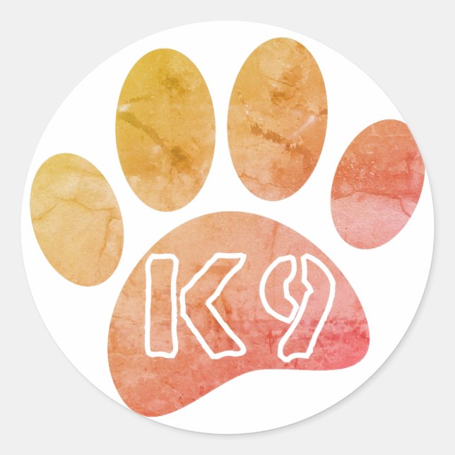 Sticker Rond Amoureux de les chiens K9 (Devant)