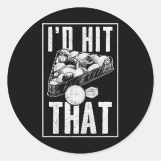 Sticker Rond Amoureux de piscine pour femmes et hommes Billard