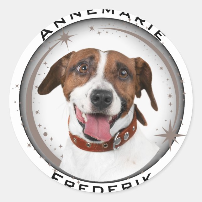 Sticker Rond Amoureux des animaux de chien (Devant)