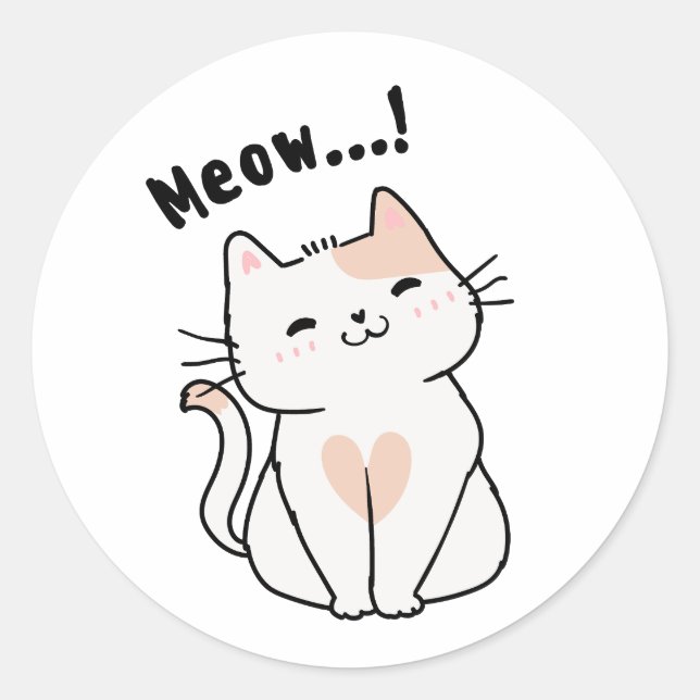 Sticker Rond Amoureux des chats (Devant)