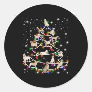 Sticker Rond Amoureux des chiens Arbre de Noël du Labrador