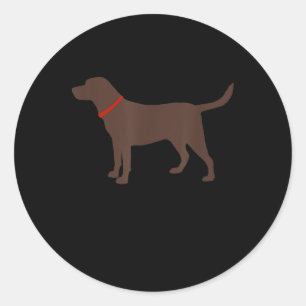 Sticker Rond Amoureux des chiens Chocolat Labrador Chien Silh