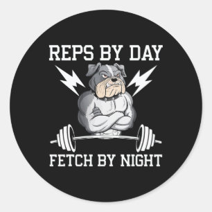 Sticker Rond Amoureux des chiens de culturisme Vêtements de gym