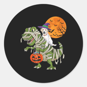 Sticker Rond Amoureux des chiens Labrador Retriever Riding Mu