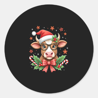 Sticker Rond Amoureux des vaches des Highlands Chapeau de Père 