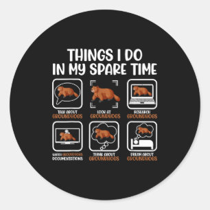 Sticker Rond Amoureux drôle de marmotte Woodchuck Hommes Femmes