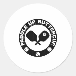 Sticker Rond Amoureux drôle de pickle ball, paddle up bout de c