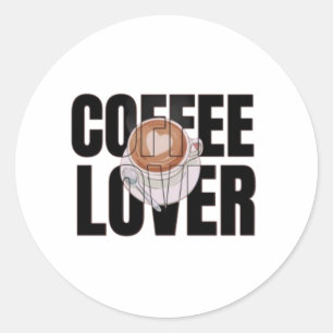 Sticker Rond Amoureux du café – Accro du café Désir de caféine 