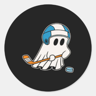 Sticker Rond Amoureux du hockey Hallowee