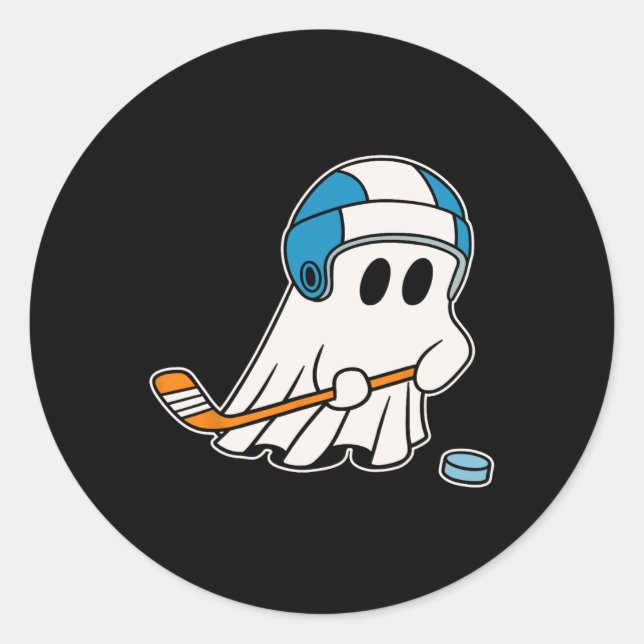 Sticker Rond Amoureux du hockey Hallowee (Devant)
