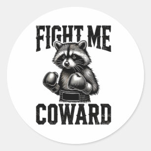Sticker Rond Amoureux du raton laveur Combat de boxe drôle Moi