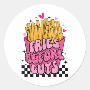 Sticker Rond Amoureux Fries Drôle Avant Les Garçons Valentines 